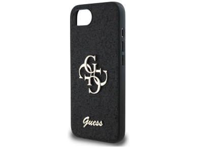 Guess Fixed Glitter Big 4G case for iPhone 16e - black Guess Fixed Glitter Big 4G case for iPhone 16e - black