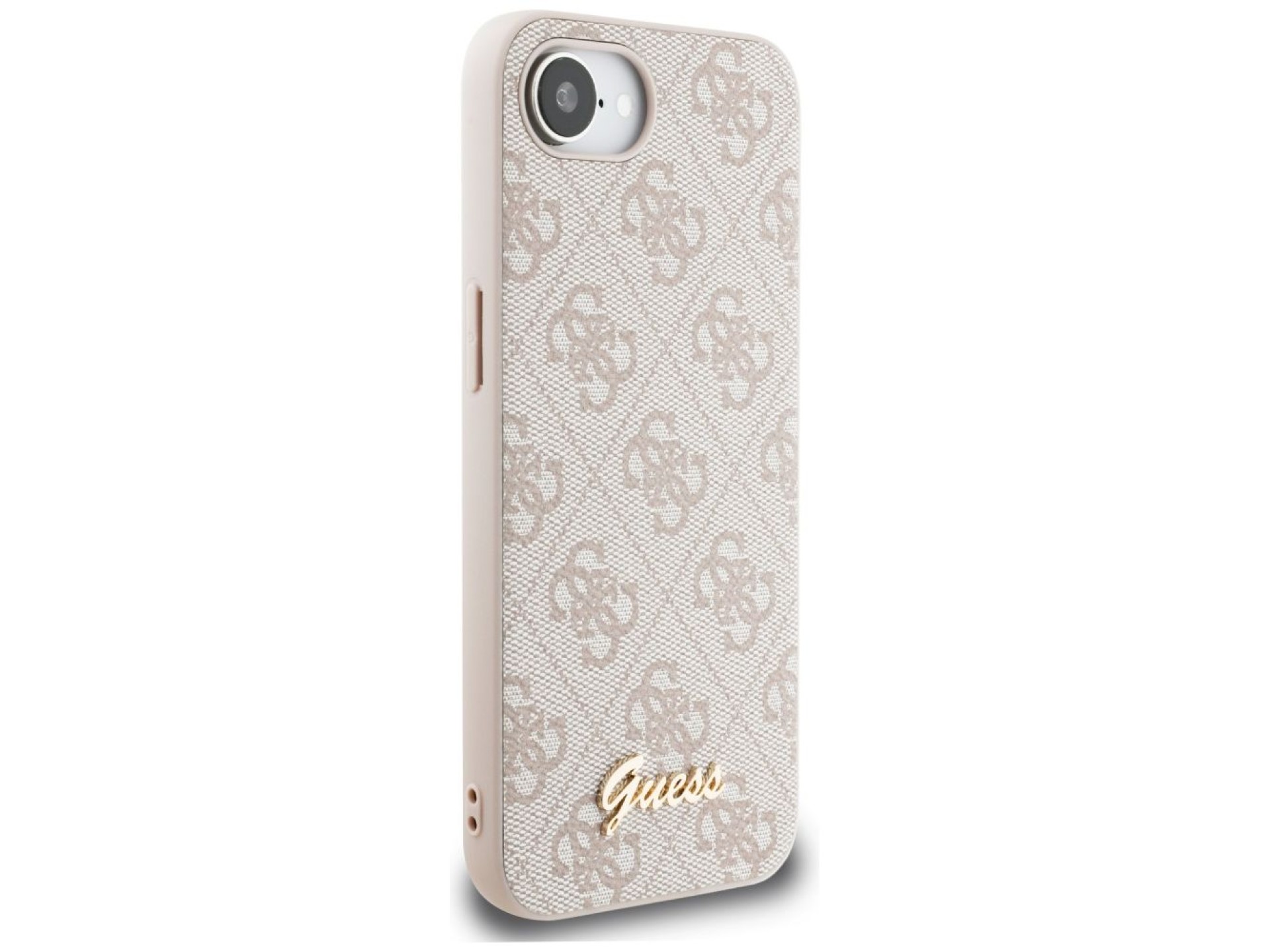 Capa MagSafe para iPhone 16e com logo Guess 4G Script - Rosa
