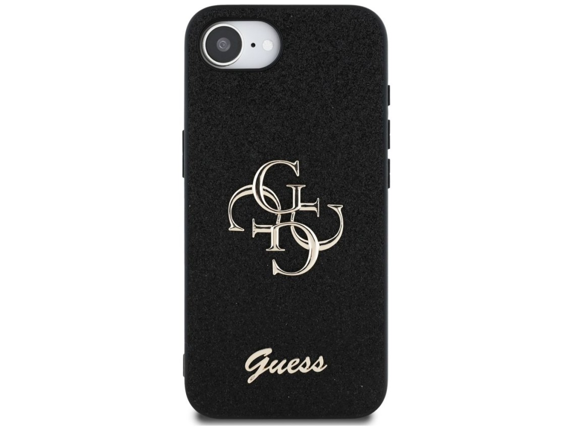 Guess Fixed Glitter Big 4G case for iPhone 16e - black