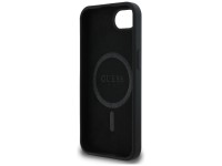 Guess Silicone Script Metal Logo MagSafe iPhone 16e Case - Black Guess Silicone Script Metal Logo MagSafe iPhone 16e Case - Black