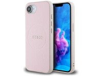 Capa Guess Granulada com Anel e MagSafe para iPhone 16e - Rosa Capa Guess Granulada com Anel e MagSafe para iPhone 16e - Rosa