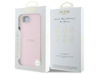 Capa Guess Granulada com Anel e MagSafe para iPhone 16e - Rosa Capa Guess Granulada com Anel e MagSafe para iPhone 16e - Rosa