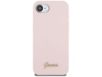 Guess Silicone Script Metal Logo MagSafe iPhone 16e Case - Pink Guess Silicone Script Metal Logo MagSafe iPhone 16e Case - Pink
