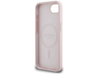 Guess Silicone Script Metal Logo MagSafe iPhone 16e Case - Pink Guess Silicone Script Metal Logo MagSafe iPhone 16e Case - Pink
