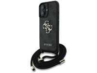 Guess 4G Big Logo Cord Stap Crossbody Case for iPhone 16 Plus Black Guess 4G Big Logo Cord Stap Crossbody Case for iPhone 16 Plus Black