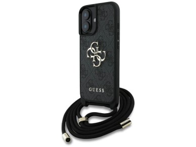Guess 4G Big Logo Cord Stap Crossbody Case for iPhone 16 Plus Black Guess 4G Big Logo Cord Stap Crossbody Case for iPhone 16 Plus Black