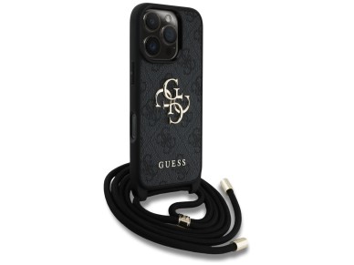 Guess 4G Big Logo Cord Stap Crossbody Case for iPhone 16 Pro Black Guess 4G Big Logo Cord Stap Crossbody Case for iPhone 16 Pro Black