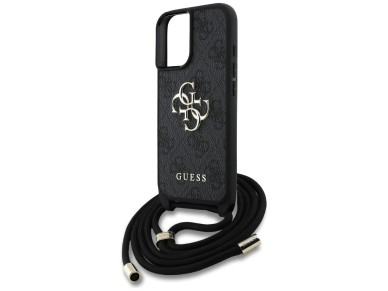 Guess 4G Big Logo Cord Stap Crossbody Case for iPhone 16 Plus Black Guess 4G Big Logo Cord Stap Crossbody Case for iPhone 16 Plus Black