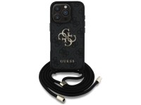 Guess 4G Big Logo Cord Stap Crossbody Case for iPhone 16 Pro Black Guess 4G Big Logo Cord Stap Crossbody Case for iPhone 16 Pro Black