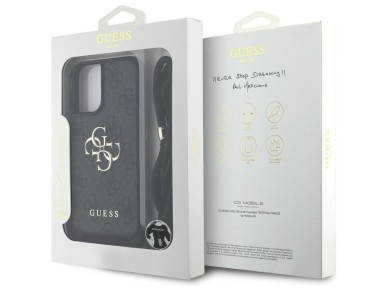 Guess 4G Big Logo Cord Stap Crossbody Case for iPhone 16 Plus Black Guess 4G Big Logo Cord Stap Crossbody Case for iPhone 16 Plus Black