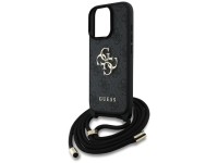 Guess 4G Big Logo Cord Stap Crossbody Case for iPhone 16 Pro Max black