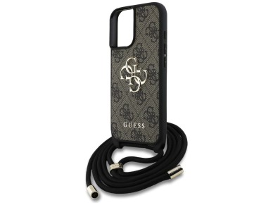 Guess 4G Big Logo Cord Stap Crossbody Case for iPhone 16 Plus Brown Guess 4G Big Logo Cord Stap Crossbody Case for iPhone 16 Plus Brown