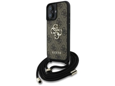 Guess 4G Big Logo Cord Stap Crossbody Case for iPhone 16 Plus Brown Guess 4G Big Logo Cord Stap Crossbody Case for iPhone 16 Plus Brown