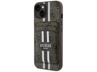 Capa Guess 4G Stripes com carteira Magsafe para iPhone 15 marrom Capa Guess 4G Stripes com carteira Magsafe para iPhone 15 marrom