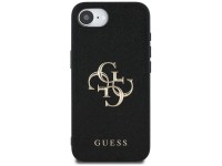 Funda Guess PU Grained 4G con logo metálico para iPhone 16e - negra Funda Guess PU Grained 4G con logo metálico para iPhone 16e - negra
