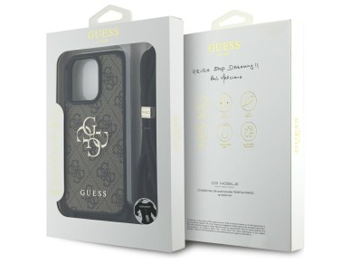 Guess 4G Big Logo Cord Stap Crossbody Case for iPhone 16 Pro Max Brown Guess 4G Big Logo Cord Stap Crossbody Case for iPhone 16 Pro Max Brown