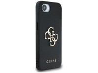 Funda Guess PU Grained 4G con logo metálico para iPhone 16e - negra Funda Guess PU Grained 4G con logo metálico para iPhone 16e - negra