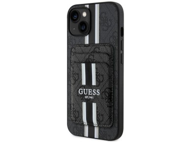 Guess 4G Stripes case with Magsafe wallet for iPhone 15 black
