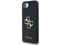 Funda Guess PU Grained 4G con logo metálico para iPhone 16e - negra Funda Guess PU Grained 4G con logo metálico para iPhone 16e - negra