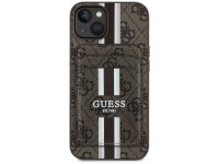 Capa Guess 4G Stripes com carteira Magsafe para iPhone 15 marrom Capa Guess 4G Stripes com carteira Magsafe para iPhone 15 marrom