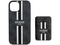 Guess 4G Stripes case with Magsafe wallet for iPhone 15 black