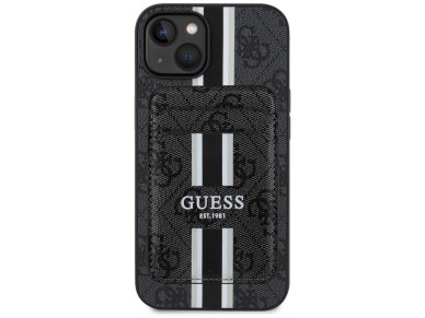 Guess 4G Stripes case with Magsafe wallet for iPhone 15 black