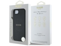 Guess PU Grained Classic Logo case with MagSafe for iPhone 16e - black