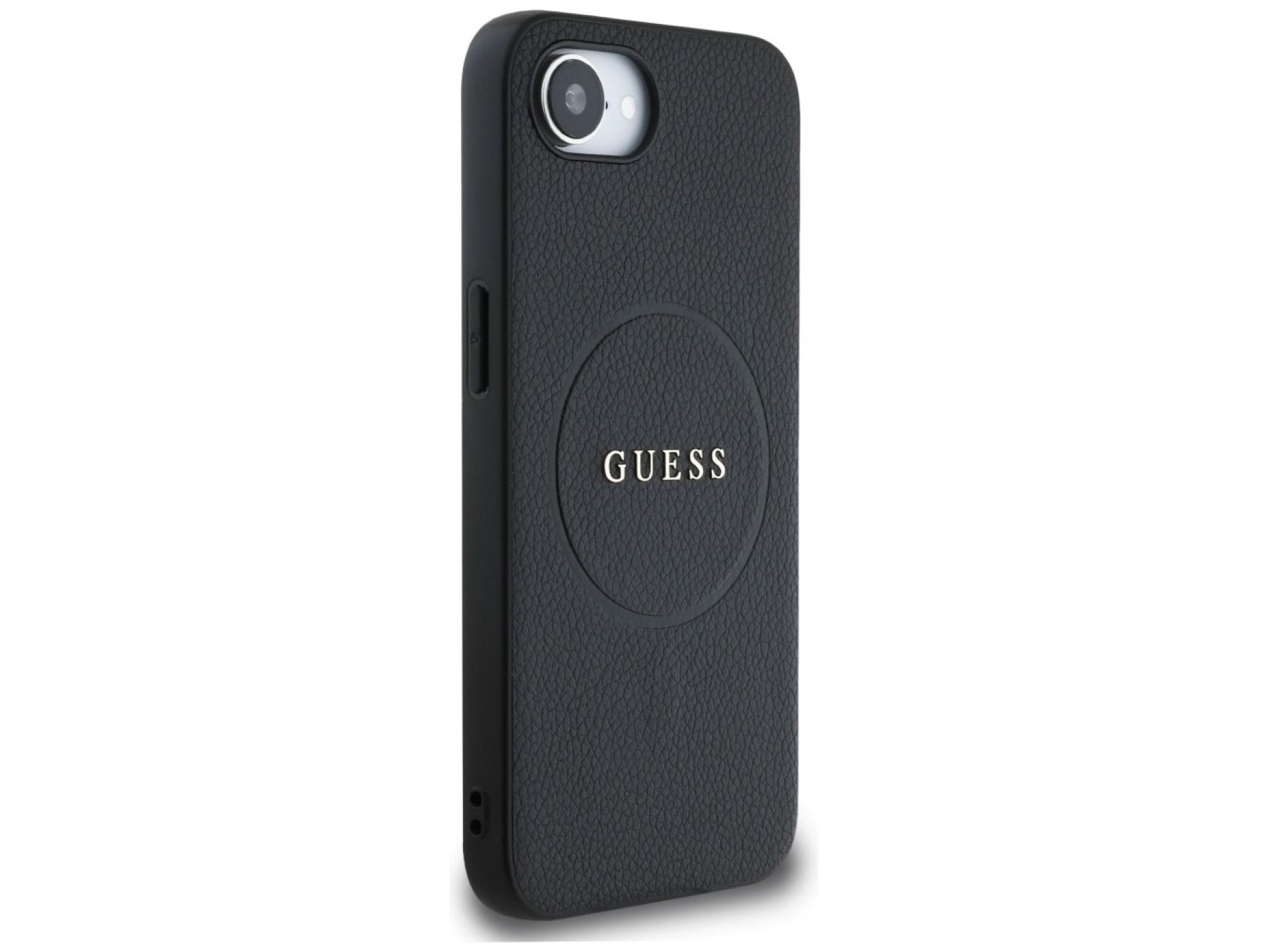 Guess PU Grained Classic Logo case with MagSafe for iPhone 16e - black