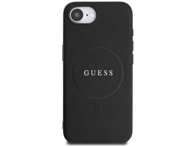 Capa Guess com textura de PU e logo clássico, com MagSafe, para iPhone 16e - preta Capa Guess com textura de PU e logo clássico, com MagSafe, para iPhone 16e - preta