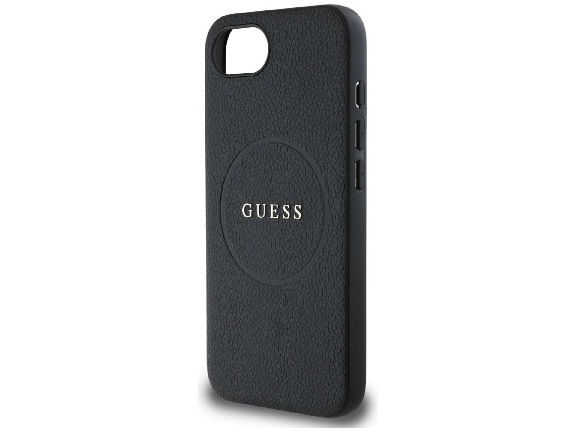 Guess PU Grained Classic Logo case with MagSafe for iPhone 16e - black