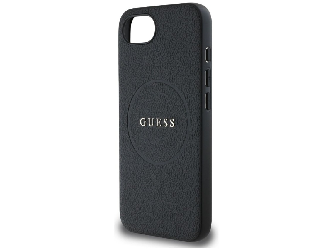 Guess PU Grained Classic Logo case with MagSafe for iPhone 16e - black