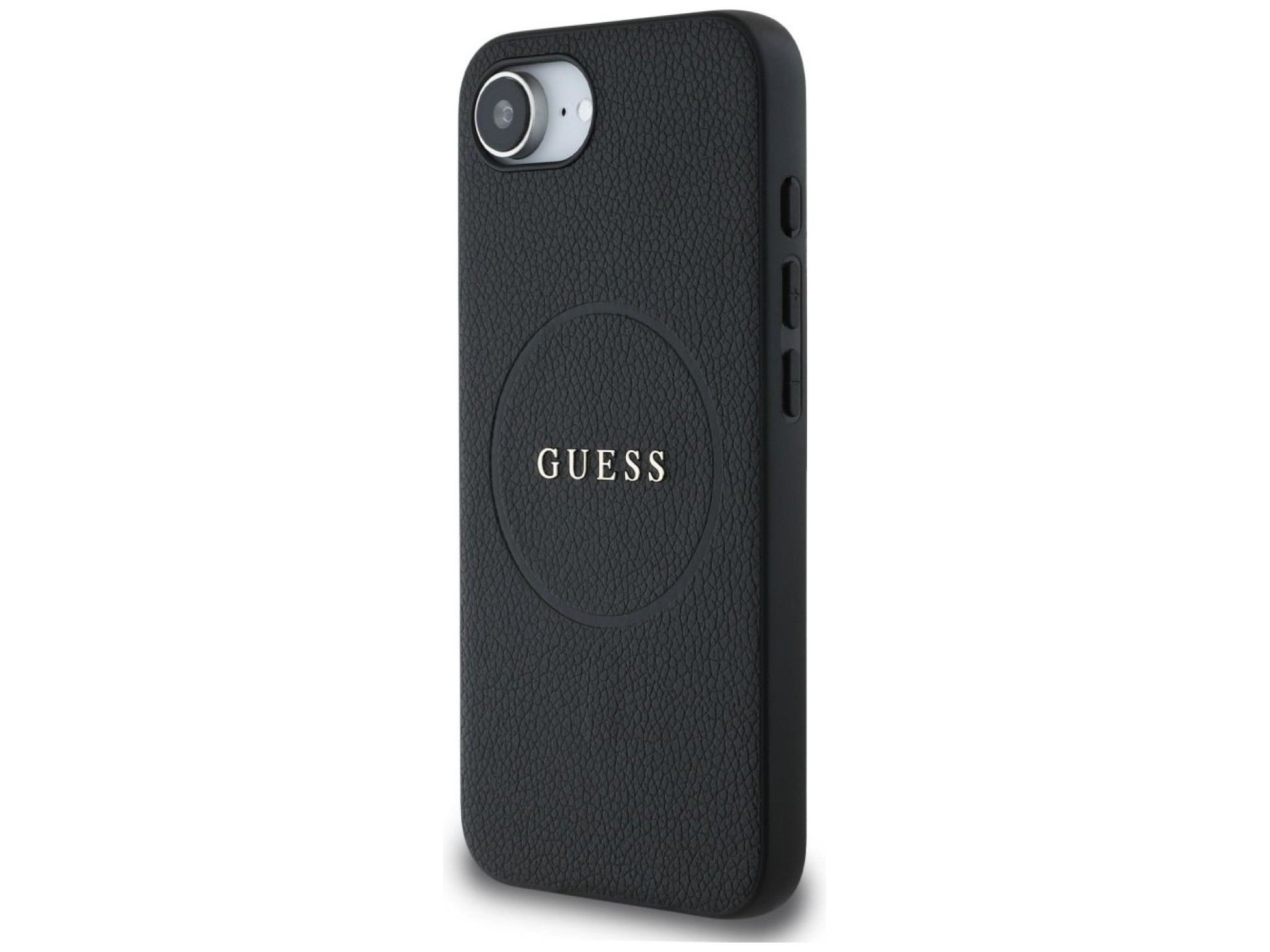Guess PU Grained Classic Logo case with MagSafe for iPhone 16e - black