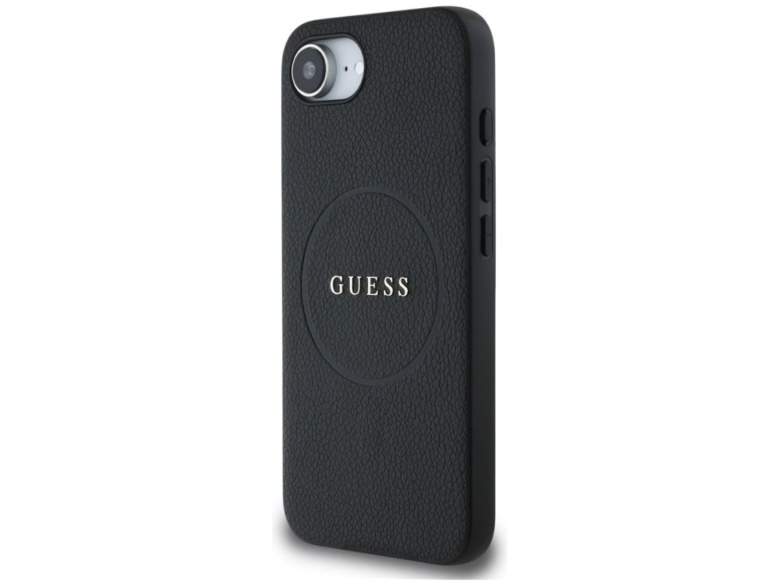 Guess PU Grained Classic Logo case with MagSafe for iPhone 16e - black