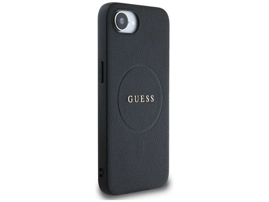Guess PU Grained Classic Logo case with MagSafe for iPhone 16e - black