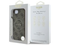 Guess 4G Ring Classic Logo MagSafe iPhone 16e Case - Brown