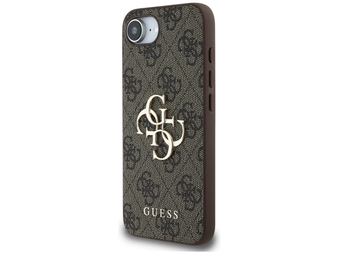 Capa Guess 4G com logo grande para iPhone 16e - Marrom