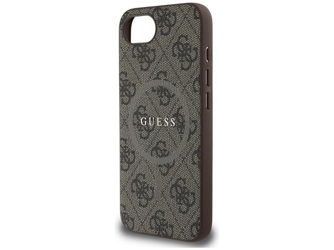 Guess 4G Ring Classic Logo MagSafe iPhone 16e Case - Brown