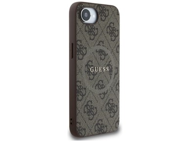 Guess 4G Ring Classic Logo MagSafe iPhone 16e Case - Brown