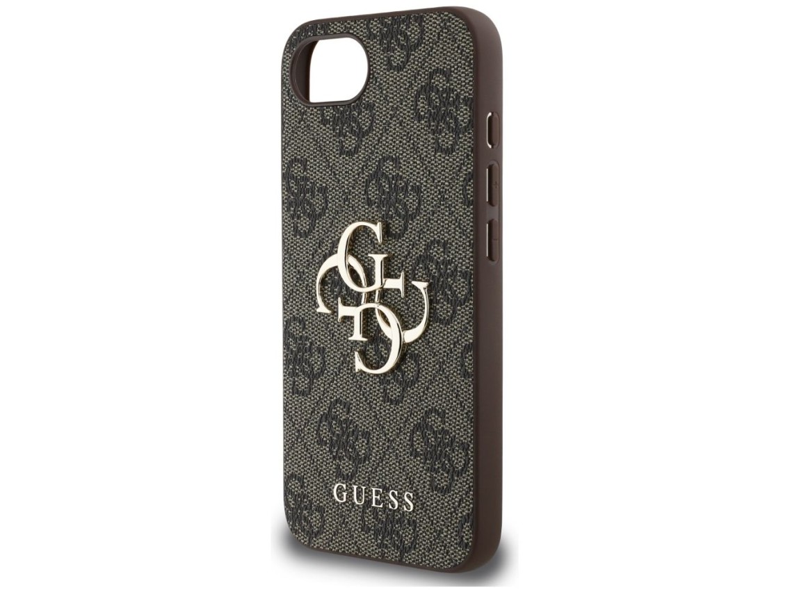 Capa Guess 4G com logo grande para iPhone 16e - Marrom