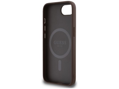 Guess 4G Ring Classic Logo MagSafe iPhone 16e Case - Brown