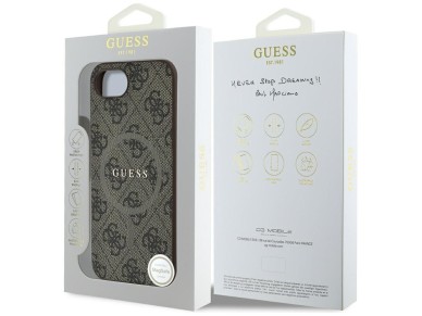 Guess 4G Ring Classic Logo MagSafe iPhone 16e Case - Brown