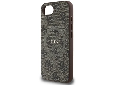 Guess 4G Ring Classic Logo MagSafe iPhone 16e Case - Brown