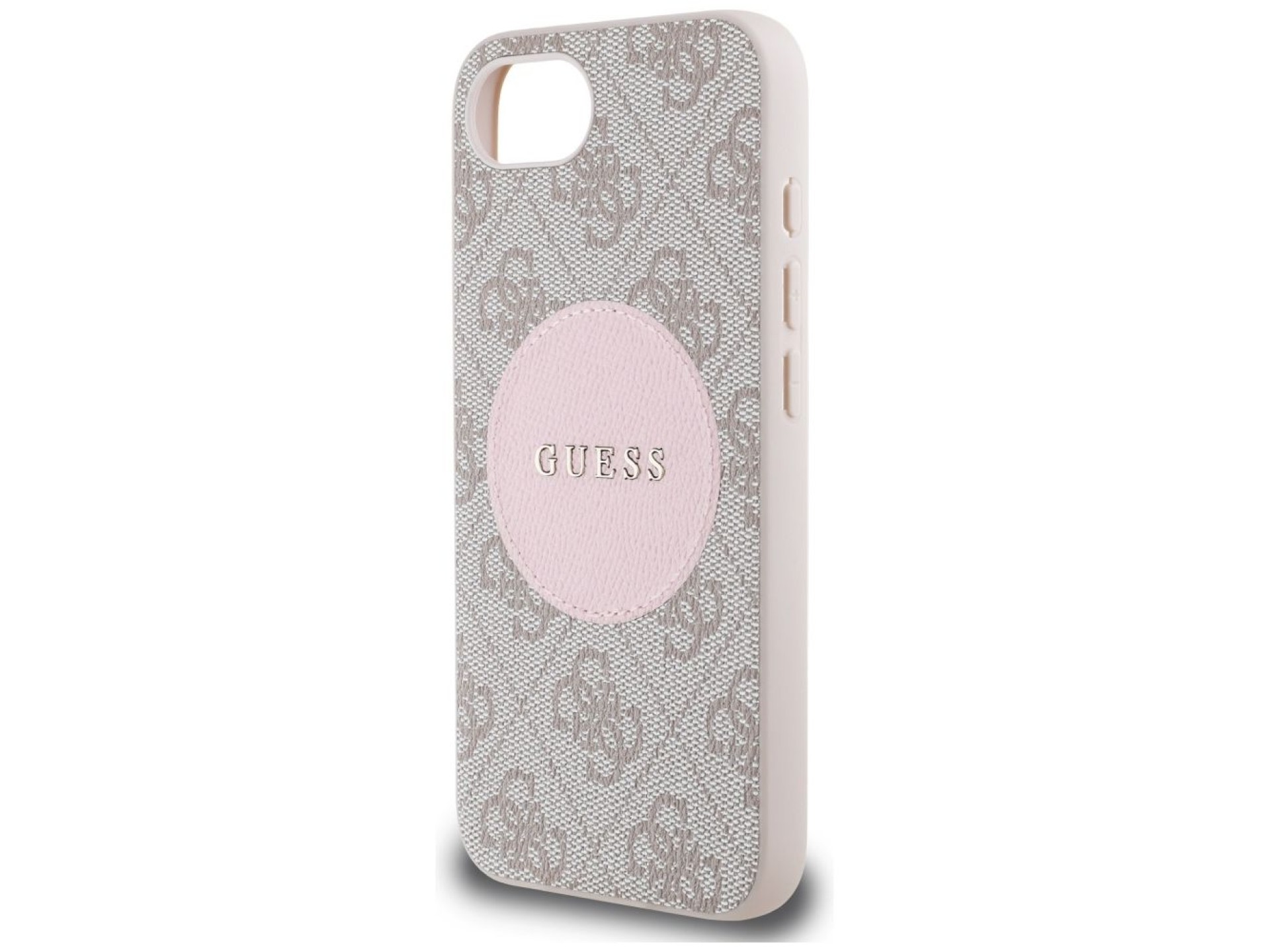 Guess 4G Circle Classic Logo MagSafe case for iPhone 16e - pink