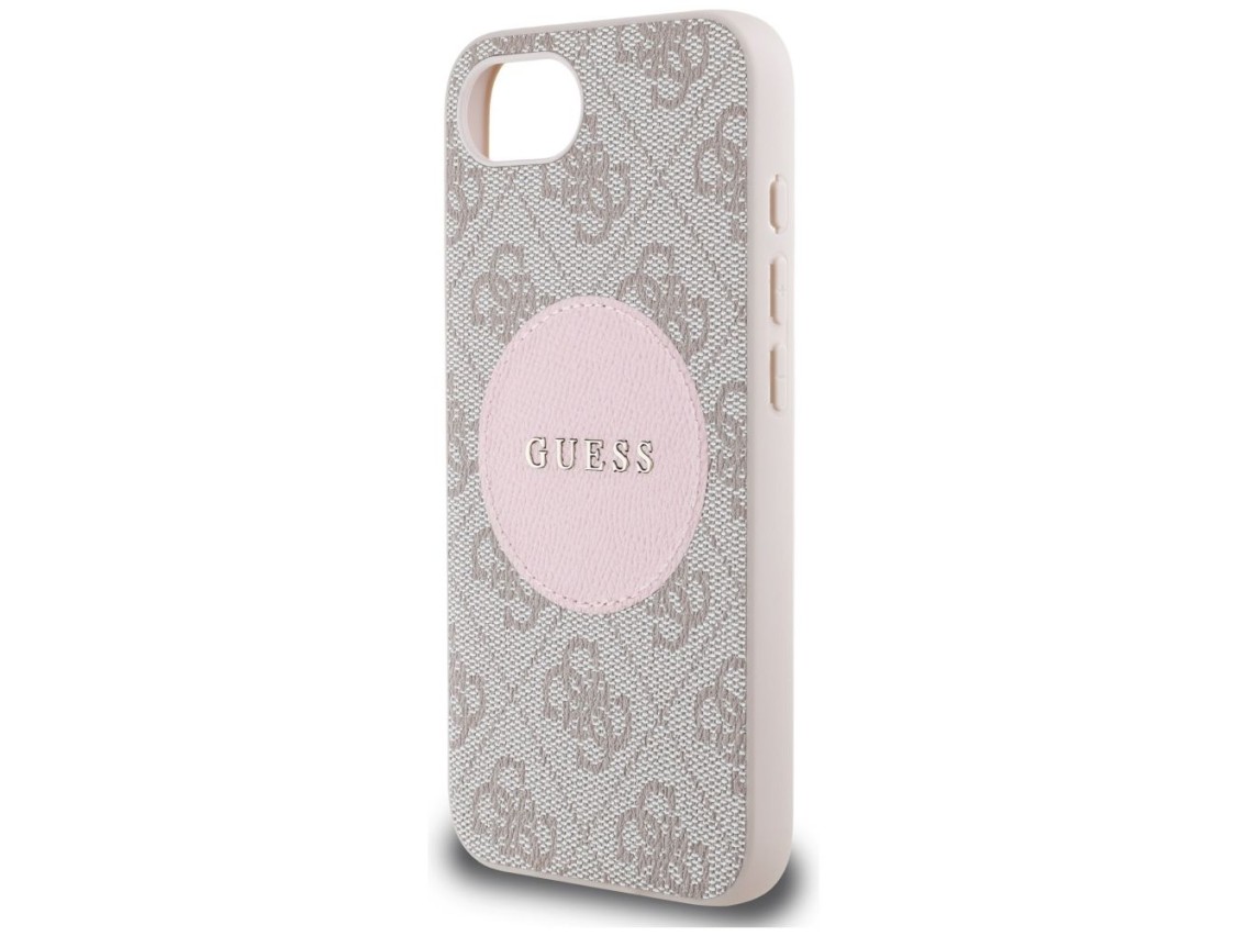 Guess 4G Circle Classic Logo MagSafe case for iPhone 16e - pink