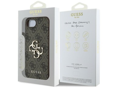 Capa Guess 4G com logo grande para iPhone 16e - Marrom Capa Guess 4G com logo grande para iPhone 16e - Marrom