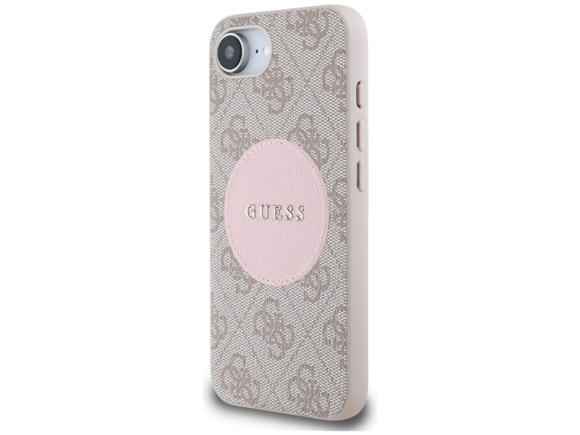 Guess 4G Circle Classic Logo MagSafe case for iPhone 16e - pink