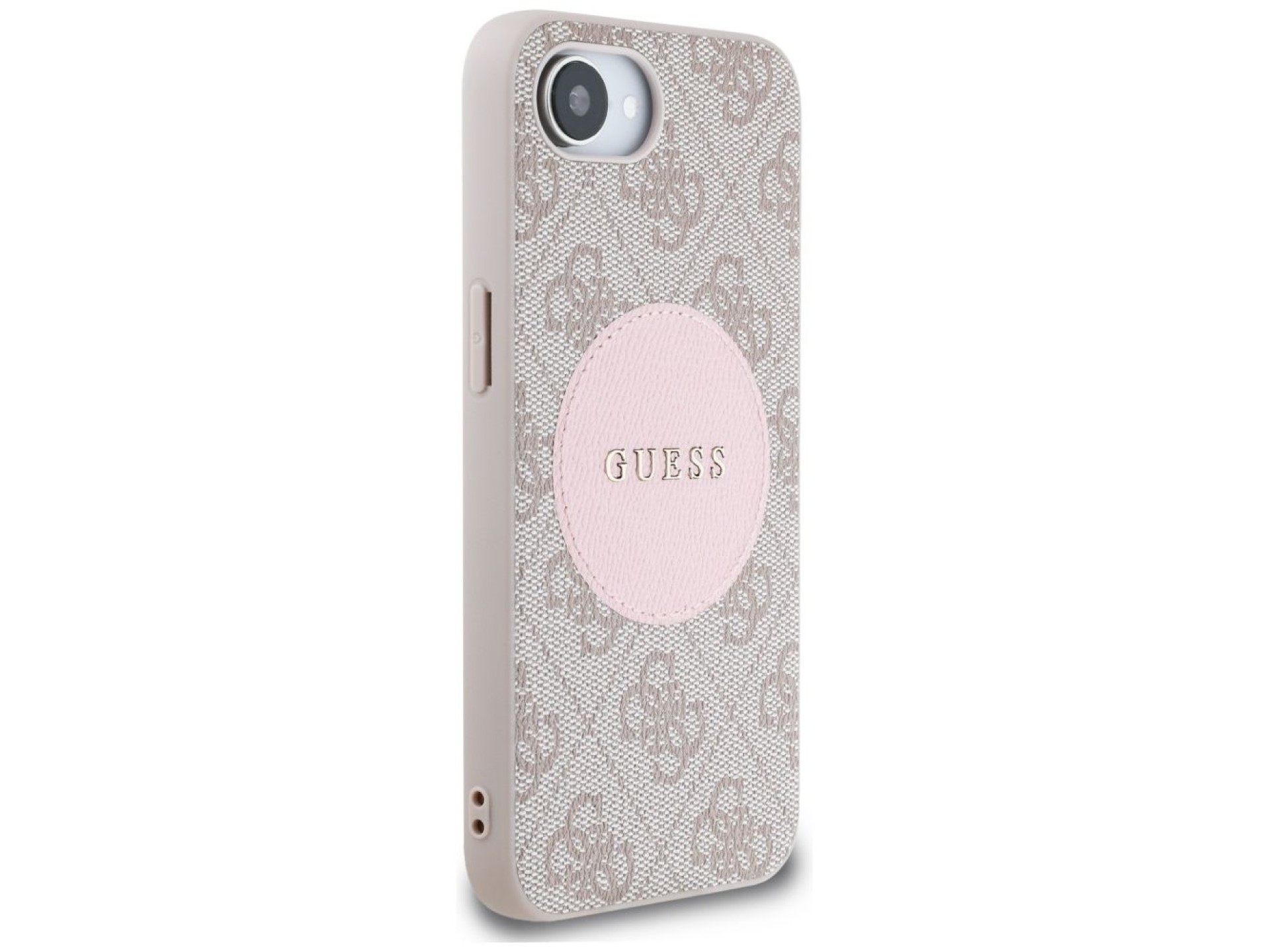 Guess 4G Circle Classic Logo MagSafe case for iPhone 16e - pink