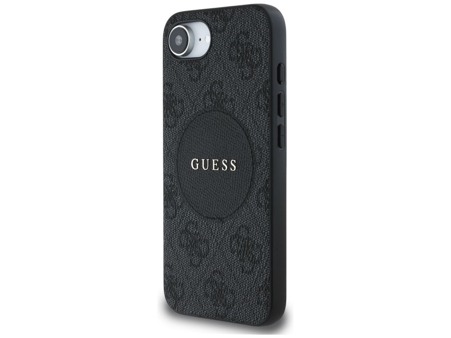 Capa Guess 4G Circle Classic Logo MagSafe para iPhone 16e - preta