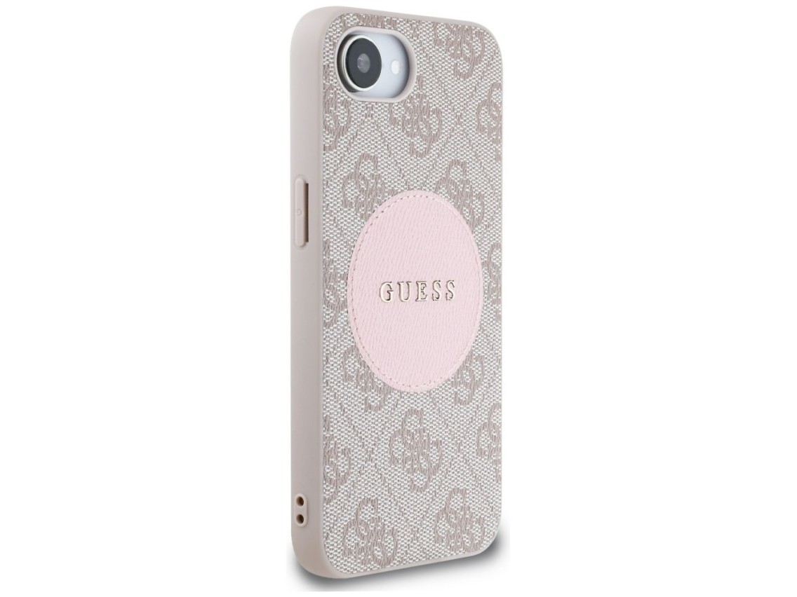 Guess 4G Circle Classic Logo MagSafe case for iPhone 16e - pink
