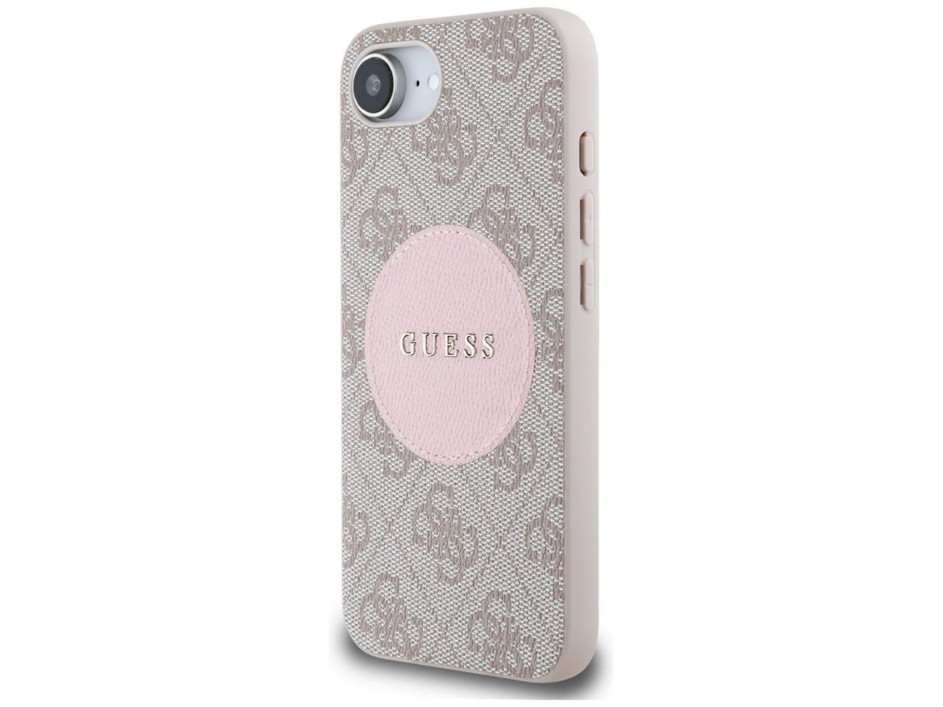 Guess 4G Circle Classic Logo MagSafe case for iPhone 16e - pink